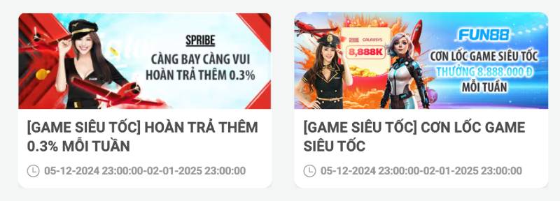Khuyến Mãi Fun88: Ưu Đãi Đặc Biệt Dành Riêng Cho Member 7 Game Siêu Tốc – Chơi Nhanh, Thưởng Lớn