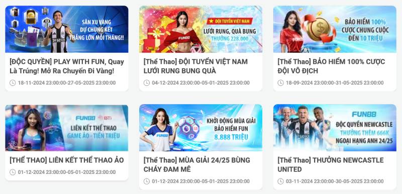 Khuyến Mãi Fun88: Ưu Đãi Đặc Biệt Dành Riêng Cho Member 5 Thể Thao – Khơi Dậy Niềm Đam Mê Bóng Đá